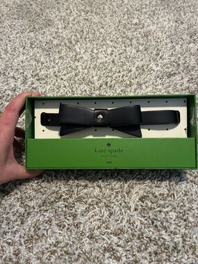 kate spade black leather bow waist belt